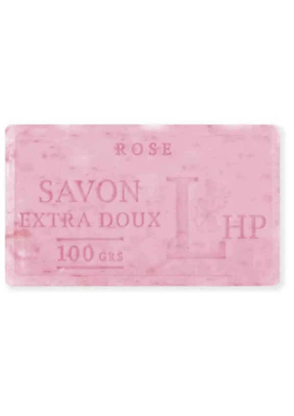 Natūralus Marselio muilas Rose su Rožių žiedlapiais, Lavanderaie de Haute Provence, 100 g