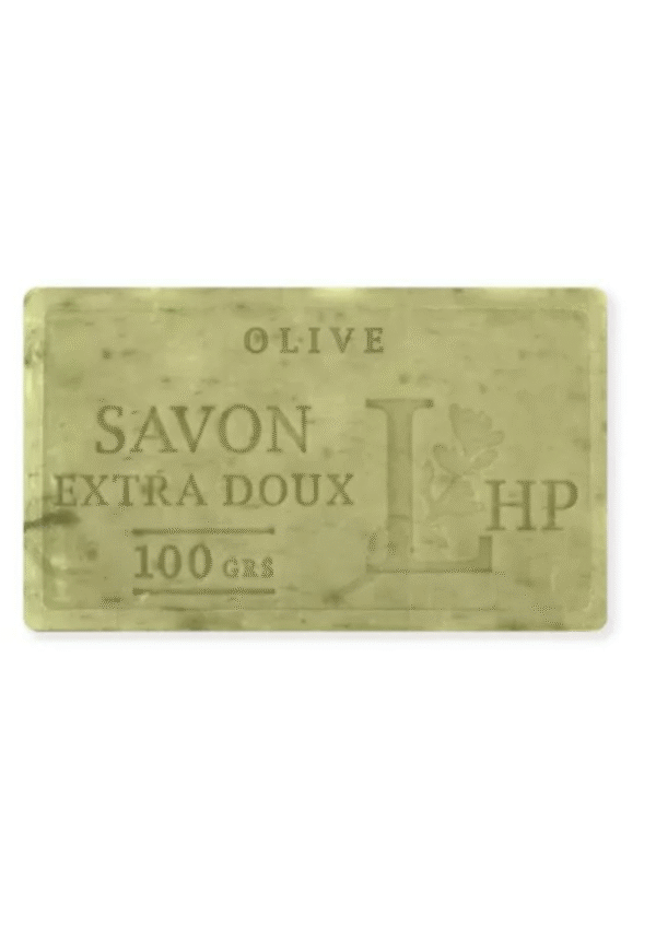 Natūralus Marselio muilas Olive su Alyvuogių aliejumi ir smulkintais lapeliais, Lavanderaie de Haute Provence, 100 g